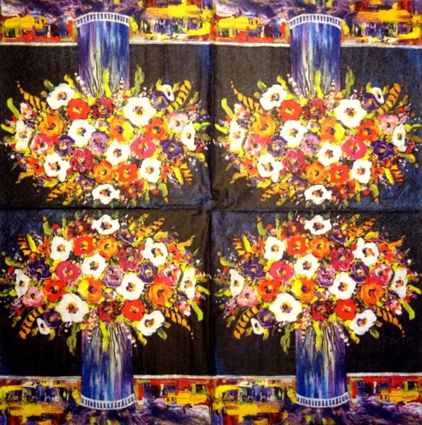090 Blumen Sonstige - 3 lagig (90 blau) - Ihr